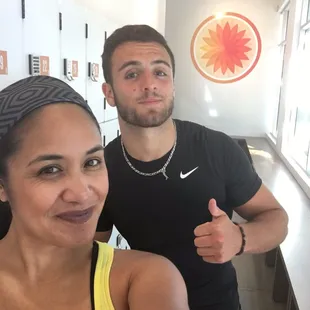 5.30.16 spin class with a first-timer in tow.