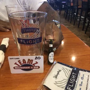 Our prizes from trivia game!!