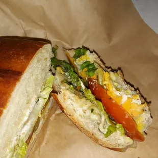 Turkey, cheddar everything except Hot Sauce, but think some hot is on here.