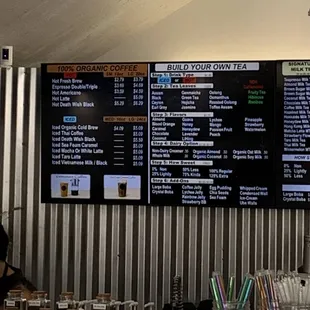 menus on the wall
