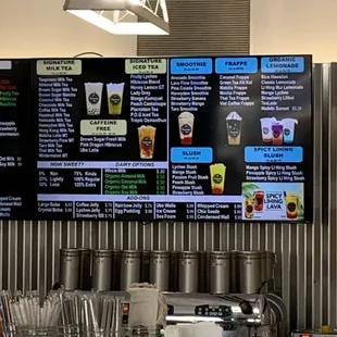 menus on the wall