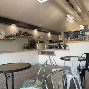 the interior of a cafe