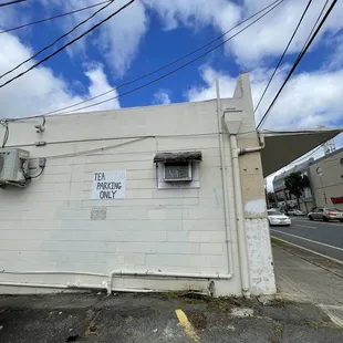 Parking beside the building