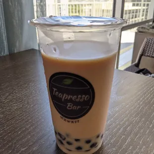 This is how much you get when ask for &quot;less ice&quot;. The ice did melt already on my walk back to hotel, but you get to see how much tea it is.