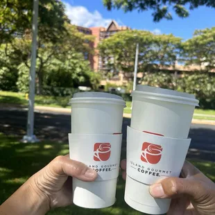 Our morning walk to get Kona coffee, our tradition when we&apos;re over here!