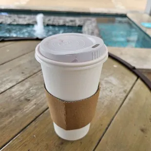 Hot fruity tea with almond flavor added ~$7.50 after tax