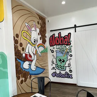 Wall murals inside the dining area