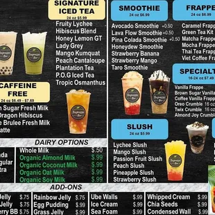 Menu (1 of 2) as of 9/22/2024