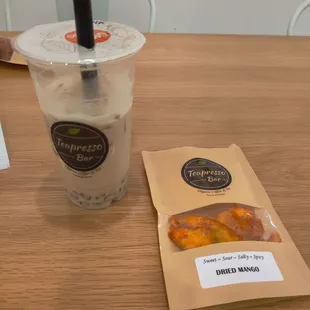 Hong Kong Signature Milk Tea and Dried Mango