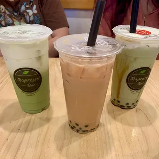 Brown Sugar Matcha Milk Tea (Comes with Boba)