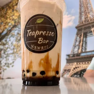 Brown sugar fresh milk with boba