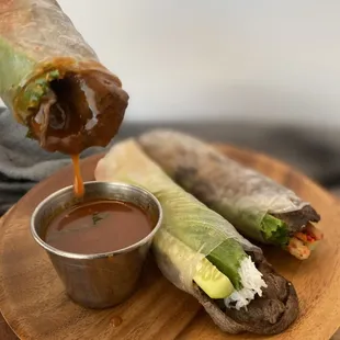 KBBQ spring rolls with special sauce!