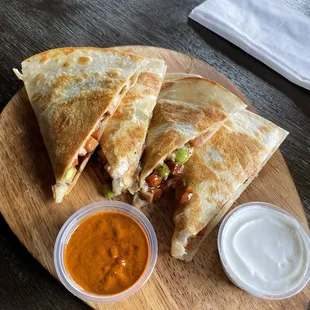 Tofu Quesadilla with Orange Sauce