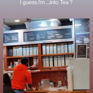a person at a counter