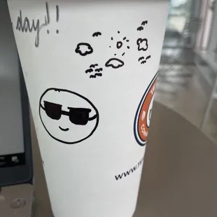 Special note on my cup from staff