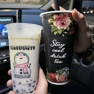 Japanese creamy milk tea and jasmine milk tea