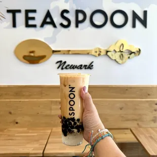 Rooibos Herbal Milk Tea + honey boba &amp; Crystal boba