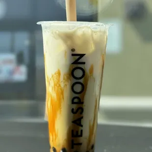 Brown sugar milk tea w/boba