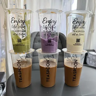 Matcha Foam, ube foam, sea salt creme Vietnamese Coffee