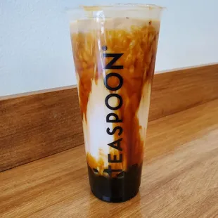 Black Sugar Assam ($5.75, includes honey boba)