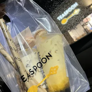 Boba - caramel cream w/ Oreo  - silky mango