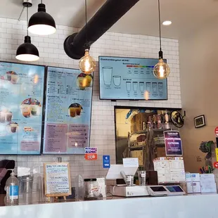 the menus on the wall