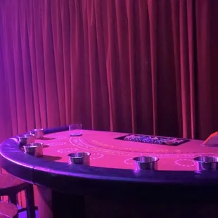 A poker table you can play at.