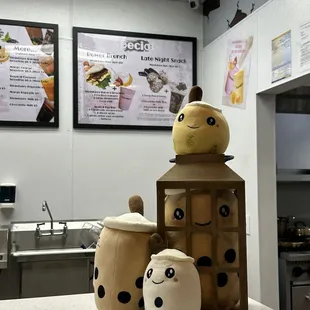 a display of a tea shop