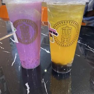 C01 QQ Passion Fruit Green Tea(w/Coconut Jelly and Boba)