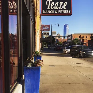 Our view of downtown OKC from our front doors.