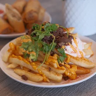 a plate of french fries