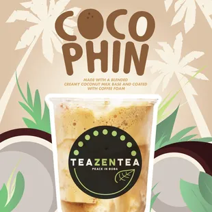 Creamy coconut milk and coffee foam