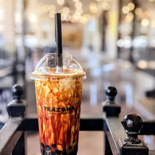 Tiger boba milk latte w/ oatmilk substitute