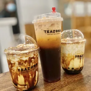 Creamy Thai tea and brûlée tiger latte