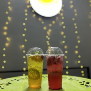 Hawaii Garden (left) and Dragon Fruit Juice (right)