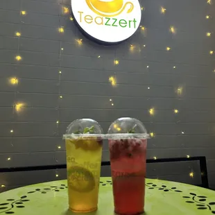 Hawaii Garden (left) and Dragon Fruit Juice (right)