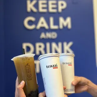 Honey Amber Oolong Milk Tea, Passion Fruit Orange Tea