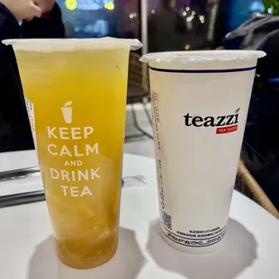 Peach Oolong TJ and House Special Milk Tea