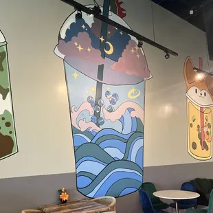 tables and chairs in a coffee shop