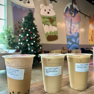 three cups of iced tea