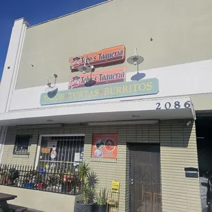 Outside the business, street parking available