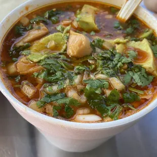 Menudo with Avocado