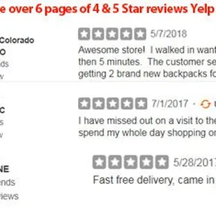 Also read 6+ pages of 4 &amp; 5 Star reviews Yelp doesn't display