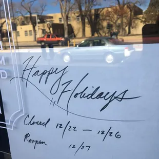 They closed from 12/22 until 12/27 and gave customers NO notice that they were closing!!!!