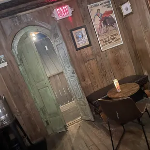 View of the exit from the bar (the interior is rather small). Sorry it's tilted, the alcohol was already setting in!