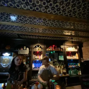 two people at the bar