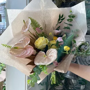 Trust us, wrapped bouquets make an impression. Choose your own flowers or our designers can help you create something gorgeous.