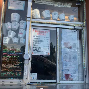 Menu from the drive up window