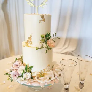 a wedding cake on a table