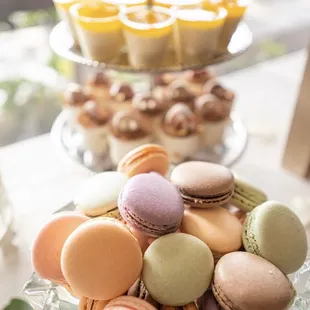 a display of macarons